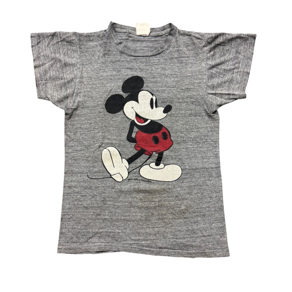 Vintage 70s Collegiate Pacific Disney Mickey Mouse T-Shirt Tee Heather Gray S